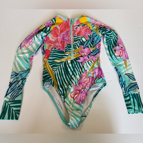 Trina Turk Women's Long Sleeve Zip Front swimsuit - Picture 1 of 12